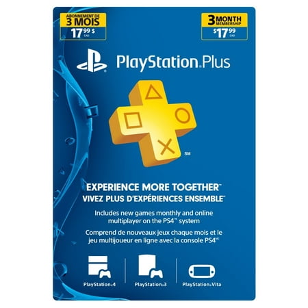Sony Playstation 3 Month Subscription Card for PS3 and PS4