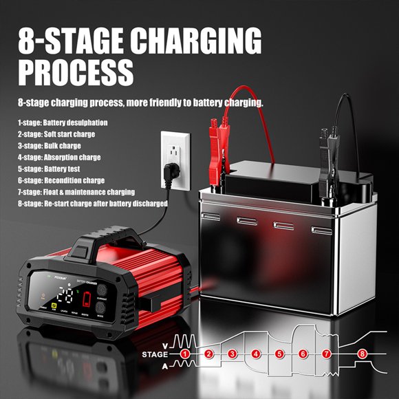 FOXSUR ,Batterie Fonction de Batteriefunctionbatterie Intelligente pour Voiture 25a Intelligente avec Batterie en Option 12v/25a 24v/15a Batterie Portable en Alliage d'Aluminium avec Fonction Coque en Alliage de Fer Coque de Batterie