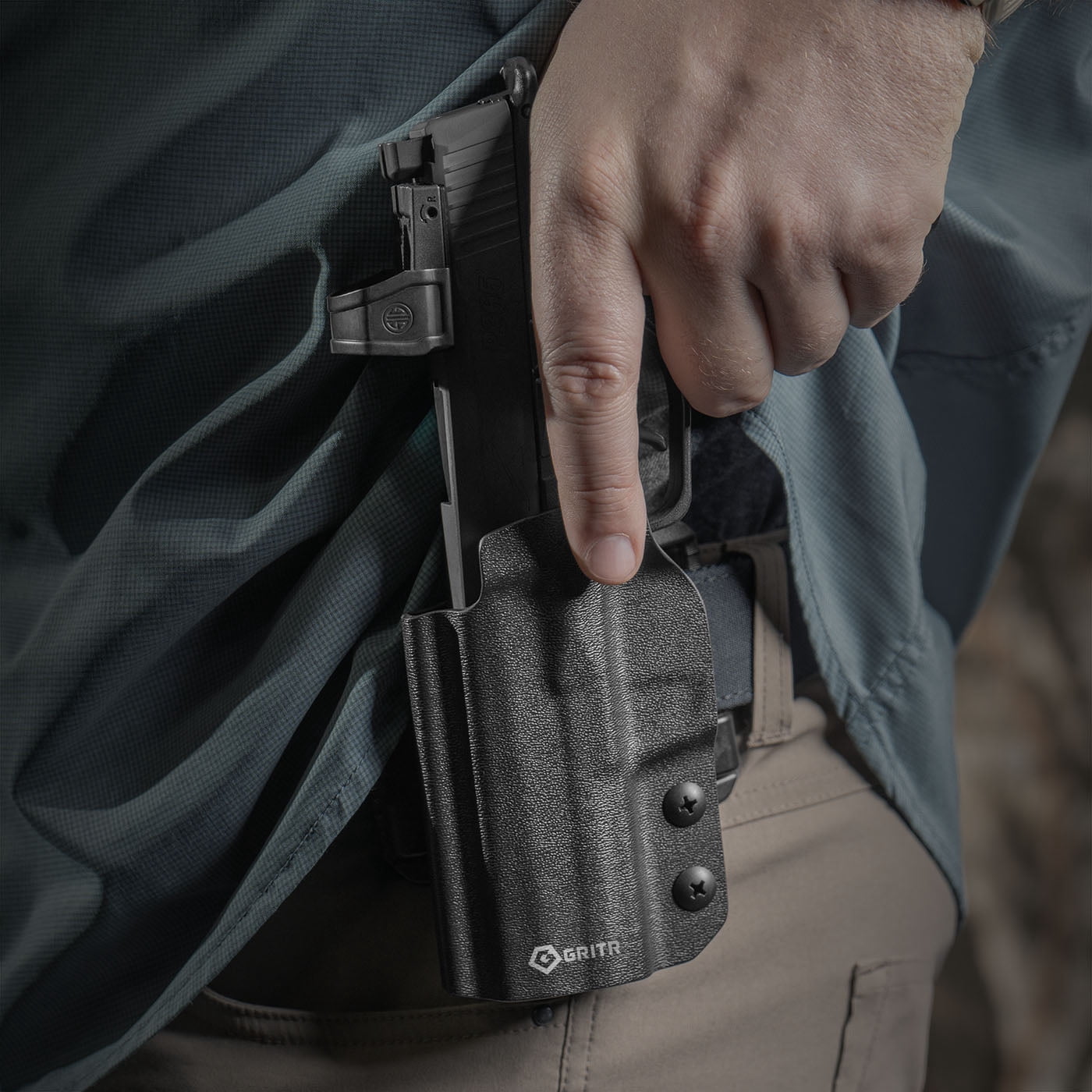 GRITR OWB Kydex Left Hand Holster Fits Sig Sauer P365-XMACRO