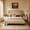beige-onepiece, variant on Aiho Queen Size Upholstered Bed Frame with Vertical Stitch Padded Wingback Headboard, 850 LBS Heavy Duty Wooden Slat Support, Box Spring Required,Beige