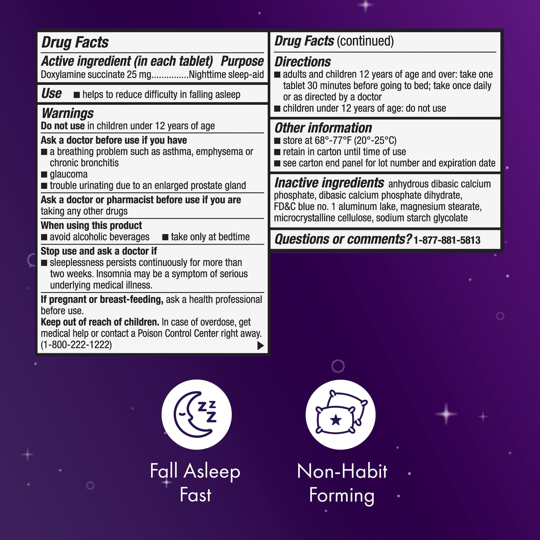 ZzzQuil Nighttime Sleep Aid Ultra Tablets, Doxylamine 25mg Sleeping Pills, 48 Count