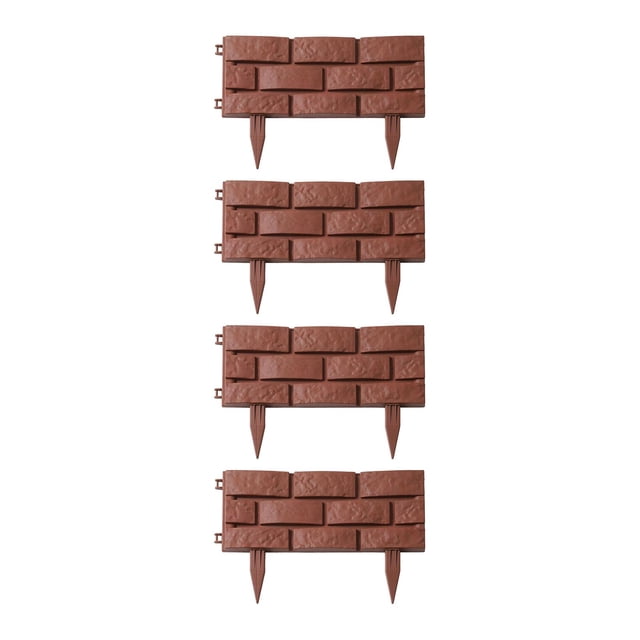 Panel de borde de flores para cerca de jardín, adorno de borde desmontable, paisajismo flexible Valla de ladrillo de 4 piezas