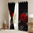 thumbnail image 3 of Manfei 3D Red Rose Black Out Curtains, Flower Floral Curtains Pack of 2 (42x63 Each), Romantic Couple Valentines Day Bedroom Curtains, Curtains and Drapes Room Decor, 3 of 6