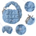 thumbnail image 6 of husxh Puffer Tote Bag for Women Quilted Handbag Nylon Clutch Purse for Travel (Blue), 6 of 9