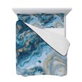 thumbnail image 7 of Blue Gold Marble Twin Size Down Alternative Comforter, Lightweight Comforter Quilt Bedding Set with Pillow Shams Modern Abstract Geometric Gradient All Seasons Bed Comforter Duvet Insert 68"x86", 7 of 7