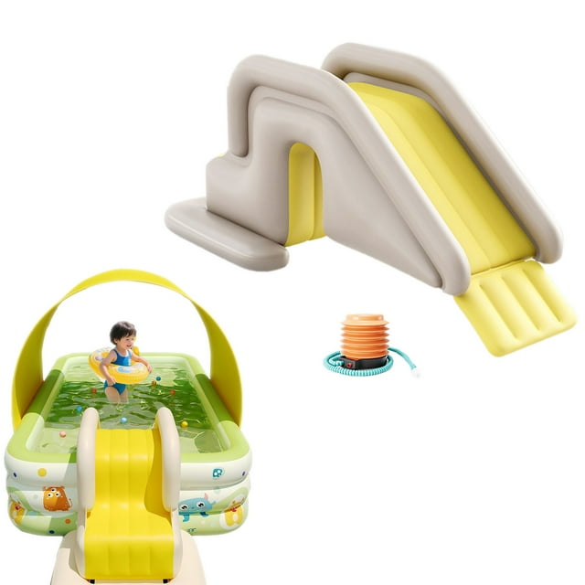 Inflatable Pool Slide 29.5x31.5 Inch PVC Swimming Pool Slide Wide Water Fillable For Outdoor Indoor Backyard BlueSlide
