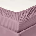 thumbnail image 4 of 600 Thread Count 100% Egyptian Cotton Striped Sheet Set - Deep Pocket Sheets (Full, Purple), 4 of 5