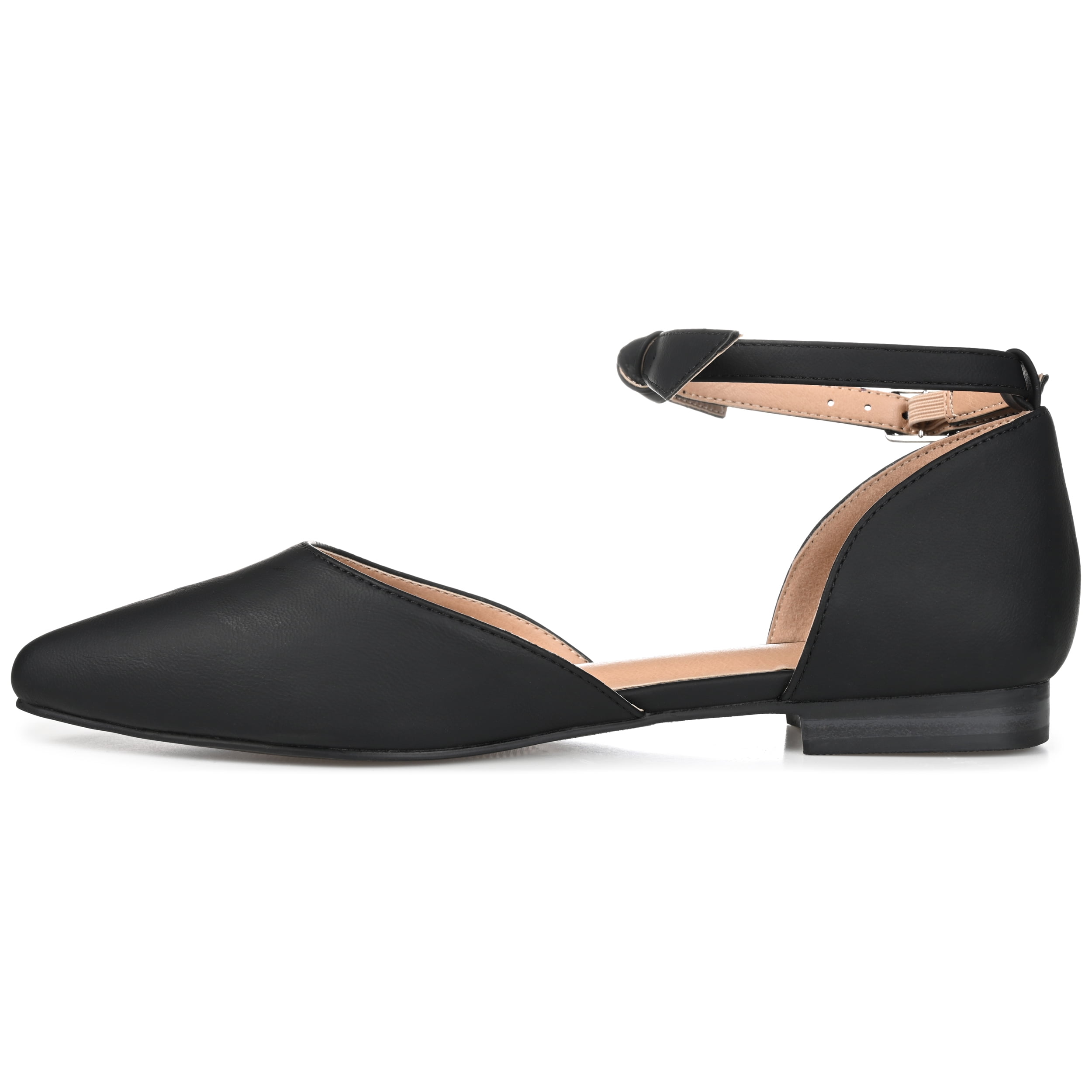 Journee Womens Vielo Ballet Almond Toe Buckle Flats, Widths Available