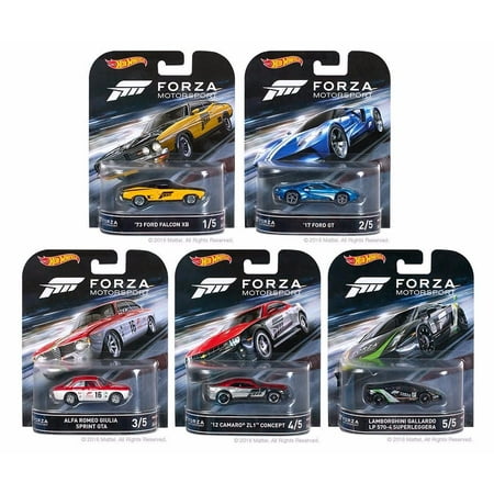 Hot Wheels 2016 Retro Entertainment FORZA Motorsport Set of 5 1/64 Scale Collectible Die Cast Toy Model