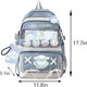 thumbnail image 2 of Mochila escolar de anime para estudiantes, bolsa de viaje informal con dibujos animados para niños y niñas, regalo para la temporada escolar (azul marino), 2 of 5