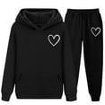 thumbnail image 5 of ATOGUTA Winter Outfits for Girls Tracksuit Fleece Hoodie Sweatshirt and Sweatpants Joggers Set with Pockets Size 3T-15, Black, 5 of 6