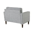 thumbnail image 5 of Lifestyle Solutions Lorelei Mid-Century Polyester Wood Solid Print Tufted Armchair, Light Gray, 5 of 11