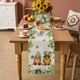 thumbnail image 2 of St. Patrick's Day Table Runner - 120 Inch Long Green Gnomes Lucky Shamrocks Vintage Cotton and Linen Blended Dress Scarves Farmhouse Table Runner for Kitchen Dining, Coffee Table, 13" x 120", 2 of 8