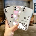 thumbnail image 2 of Hello Kitty Case for iPhone 15 Plus XR 12 Mini 13 Pro Max 14 Plus SE 11 8 7 6S X XS 7 Plus 12Mini 8 Plus 12Pro Silicon Soft Bag LXY, 2 of 7