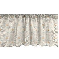 Ambesonne Marine Window Valance, Nostalgic Pastel Shells Art, 42" x 12", Beige Dark Turquoise