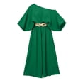 thumbnail image 5 of PBFRDSJ Women's Casual Off Shoulder Lantern Long Sleeve High Waist Wide Leg Jumpsuit With Braided Belt for Daily Vacation Party, 5 of 6
