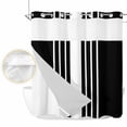 thumbnail image 2 of Black White Stripe No Hook Shower Curtain Waterproof, Bathroom Curtains with Snap in Liners and See Through Top Window, Modern Rustic Vertical Striped Hotel Style Bathtub Curtains Shower 72"Wx78"L, 2 of 8