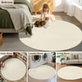 thumbnail image 6 of Cream Round Rugs 5ft, Farmhouse Solid Beige Color Modern Art Non Slip Washable Rug Runner, Low Pile Indoor Floor Carpet Mat Bathroom Rugs for Living Room, Bedroom, Kids Room, 6 of 9