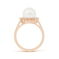 thumbnail image 2 of ANGARA Freshwater Cultured Pearl Ring with Floral Halo in 14K Rose Gold for Women | June Birthstone, Birthday, Anniversary, Jewelry Gift for Women | Natural Pearl Ring, 2 of 8