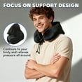 thumbnail image 7 of Travel Neck Pillow with Blackout Hood - Memory Foam Hooded Pillow for Travel Naps, Adjustable Strap, Breathable Detachable Cotton Case, 7 of 7