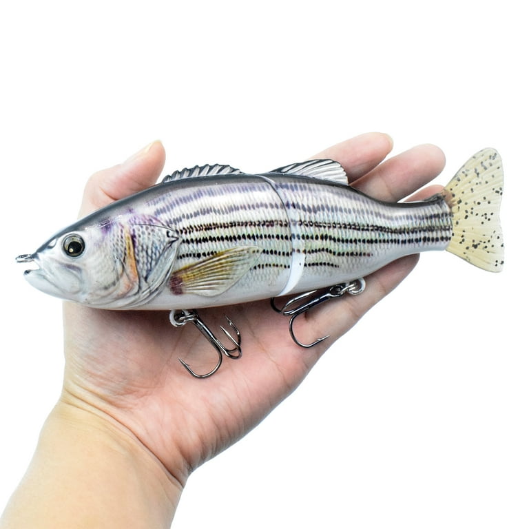 MIXFEER 6.7in / 3.1oz Trout Bait Fishing Lure 2-segment Hard Body Lure  Sinking Lure with Treble Hook Lifelike Crankbait Artificial Fishing Lure 