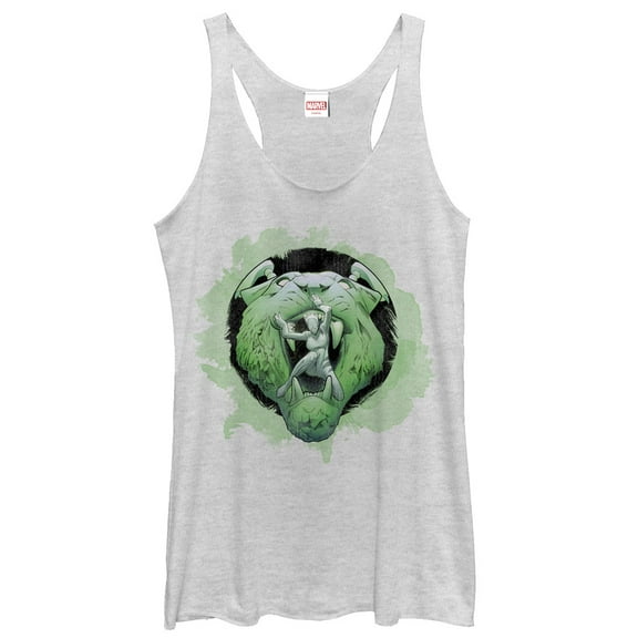 Women's Marvel White Tiger Watercolor Print  Racerback Tank Top White Heather Large