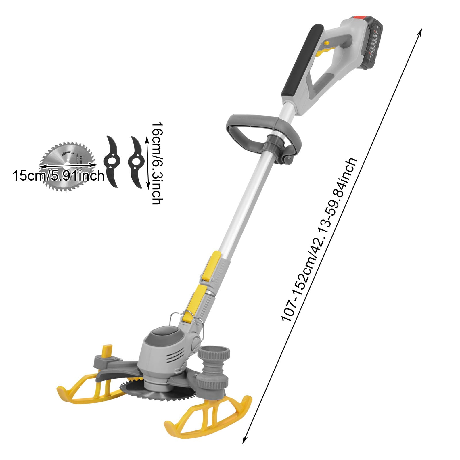 ToppiJoy Cordless String Trimmer with Charger, 4.0Ah Battery Powered, Lawn Edger with Adjustable Telescopic Pole, Grass Trimmer for Lawn Care and Yard Work