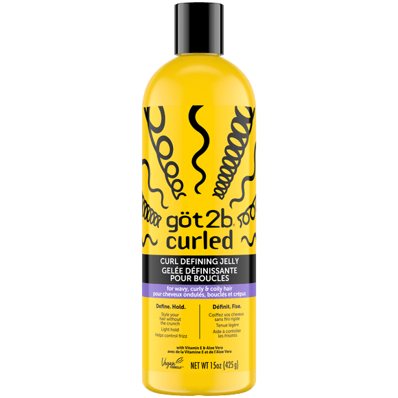Got2b Curled Curl Defining Jelly,425g, for All Curl types, Wavy, Curly & Coily, Style your Hair Without the Crunch, Light Hold, Helps Control Frizz