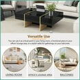 thumbnail image 5 of Modern High-Gloss Coffee Table with 2 Drawers & Golden Accents - Spacious & Stylish for Living Room, 5 of 19