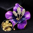 thumbnail image 5 of Broche para mujer, broche de flores con vidrio creado, color morado, Metal, 5 of 5