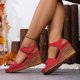thumbnail image 5 of Sandalias de Cuña de las Mujeres Casuales de Moda Primavera Verano Versátil Tacón de Playa de Pie Abierto Grueso-Soldado con Correa de Tobillo Sandalias, 5 of 9
