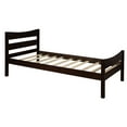 thumbnail image 3 of Hommoo Twin Size Wood Platform Bed with Headboard and Wooden Slat Support, Espresso, 3 of 8