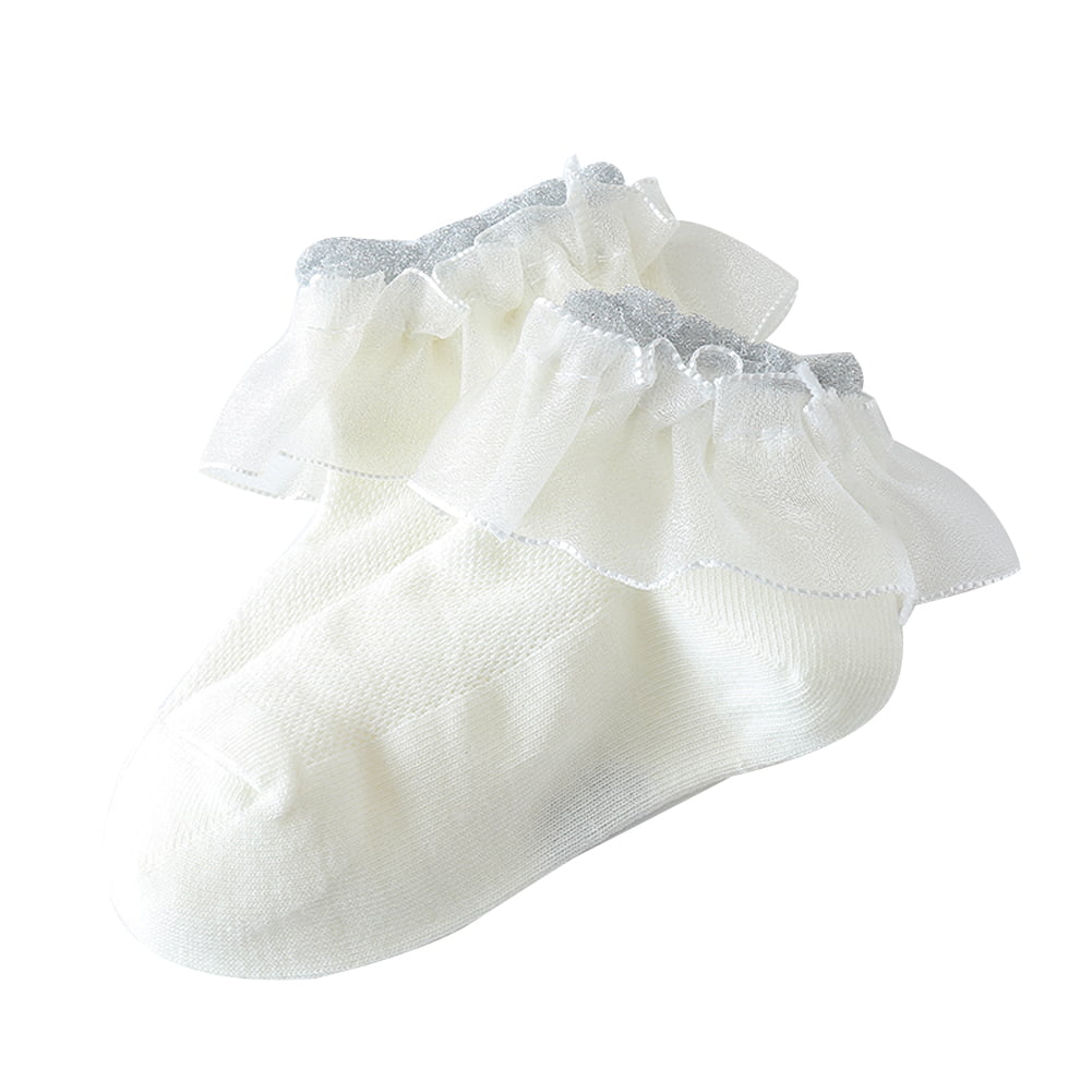 Baby Girls Kids Socks Cotton Lace Ruffle TUTU Socks Frilly Ankle Socks 2-8Y