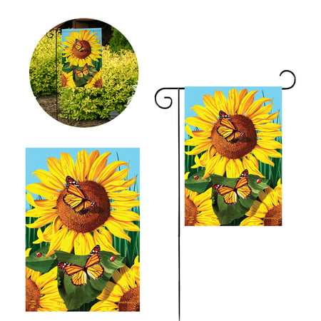 Podplug Sunflower- Field- Summer Garden- Flag Butterflies Flora- Briarwood Lane Sunflower- Field- Summer Garden- Flag Butterflies Flora- Briarwood Lane Product Details Sunflower Field Summer Garden Flag Butterfly Floral 12.5  x 18  Thorns Wood Driveway Authentic Briarwood Lane craftsmanship Bright and crisp original artwork from the Briarwood Lane 2021 collection All Weather UV Safe Polyester With Excellent Fade Resistance - 12.5  x 18  Vibrant double-sided images Sewn into sleeve fits all standard garden flag stands (bracket not included) Contains: a garden flag