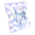 thumbnail image 2 of Baby Unisex Soft Blanket with Small Plush Toy Blue Monkey, 2 of 9