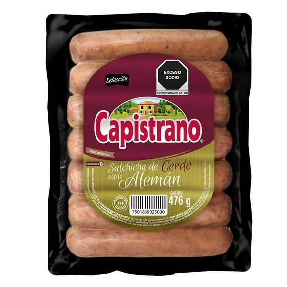 Salchicha de cerdo Capistrano estilo alemán 476 g