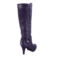 thumbnail image 3 of Women's Heeled Knee High Platform Side Zip Buckle Casual Dress Fashion Boots Shoes ( Purple, 7.5), 3 of 5
