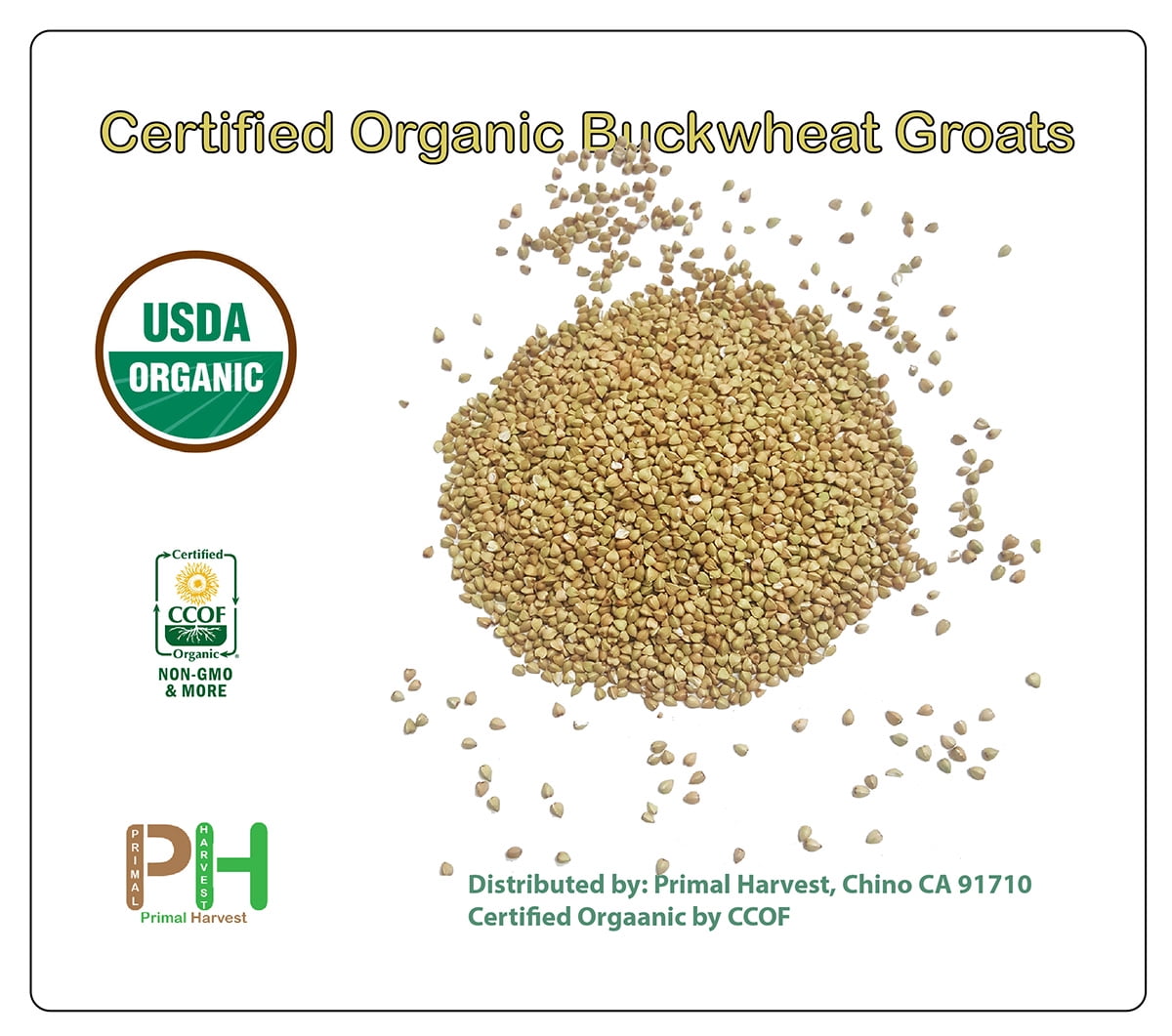 USA Grown Organic Buckwheat Groats,Non-GMO, Raw, Vegan, Bulk, Hulled (10LB)  