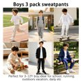 thumbnail image 5 of Fdqin Boys Sweatpants - 3 Pack Elastic Waisted Stripes Athletic Jogger Pants for Kids 3-12 Years, 5 of 7