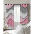 thumbnail image 2 of Blackout Curtains for Bedroom, Pink Gray Ombre Room Darkening Window Drapes for Living Room, Geometric Modern Abstract Moire Art Thermal Insulated Grommet Curtains, 42x84 inch, 2 Panels, 2 of 9