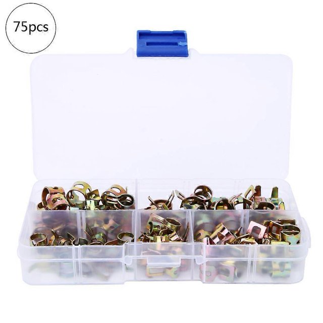 Assortiment de 75 colliers de serrage à ressort pour tuyaux (6 mm, 7 mm, 8 mm, 9 mm, 10 mm)