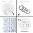 thumbnail image 3 of Blue Flower Shower Curtain Set - 48" x 72" Washable Bathtub Curtain with 12 Hooks, Watercolor Floral Botanical Line Drawing Print Waterproof Fabric Stall Shower Curtains for Bathroom/Bathtub Décor, 3 of 6