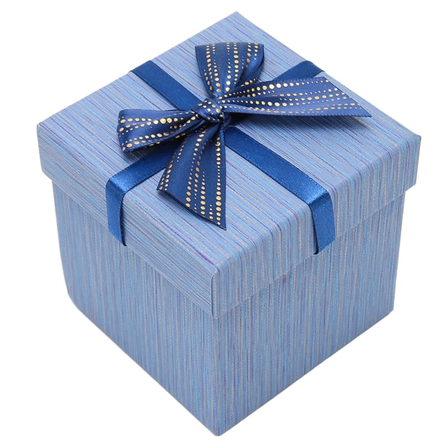 Caja de regalo con tapas, 4 Uds., 3,9x3,7x3,9 pulgadas, cajas para envolver regalos para bodas, Navidad, cumpleaños, día de San Valentín, azul HM2330409