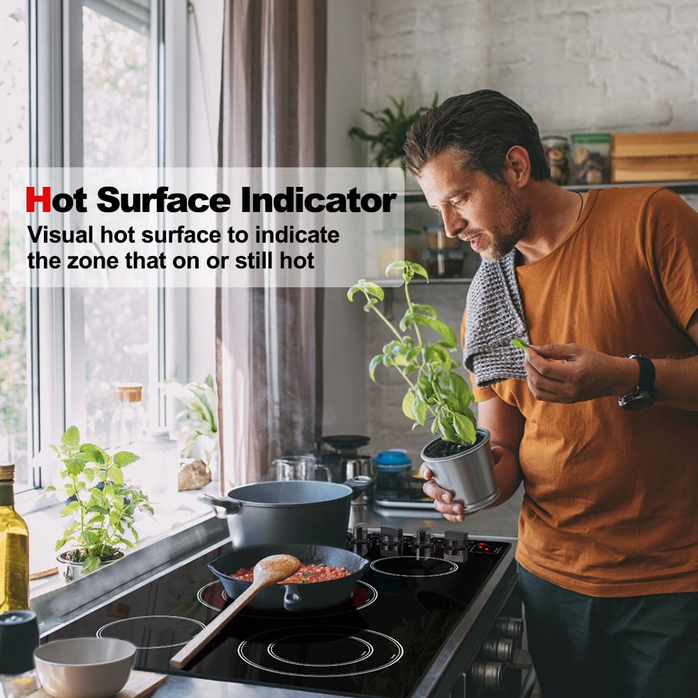 Buy thermomate 36 Inch Electric Cooktop, 5 Burners Builtin Ceramic