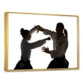 thumbnail image 2 of Designart "Woman Training In Martial Arts Fight Studio" Martial Arts Floater Framed Canvas Wall Art, 2 of 5