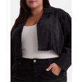 thumbnail image 4 of Madden NYC Women’s Plus Size Cropped Denim Moto Jacket, Sizes 1X-4X, 4 of 5