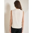 thumbnail image 4 of DARING DIVA Women's Silk Satin Tank Top Ruched Blouse Basic Tank Shirt XS champagne, 4 of 6