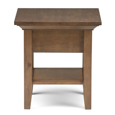 Simpli Home - Redmond Square Rustic Wood 1-Drawer End Table - Distressed Gray