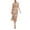 DT-Beige, variant on DailyTrove Women's Sleeveless Sequin Flapper Dress, Fringe Trim, Roaring 20s & Party Wear, Fit