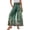 263#Dark Green, variant on Womens Boho Floral Palazzo Pants Elastic High Waist Ties Ruffle Hem Wide Leg Casual Pants with Pockets Pink L